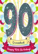 Happy 90th Birthday Card Grandad created by Little Silverleaf
