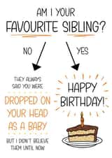 Favourite Sibling Birthday Card created by The Merry Giraffe