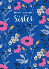Collaged floral Sister birthday card created by Rebecca Prinn