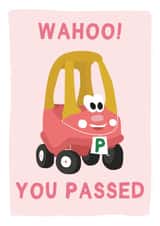 Wahoo You Passed! Funny Driving Test Pass Card created by Gem Draws Stuff