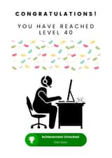 Gamer Level 40 Birthday card created by I Made A Funny!