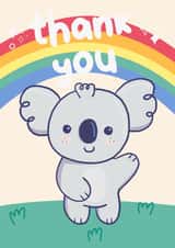 Thank you kawaii koala rainbow card created by Axel's Playroom