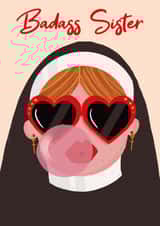 Badass Sister Card created by Vallely Studios