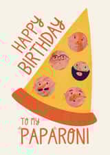 Dad PAPAroni Pizza Birthday Card created by Christine Cuddihy Illustration