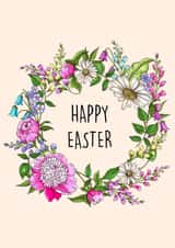 Gorgeous floral wreath Easter card created by Poppy & Mabel