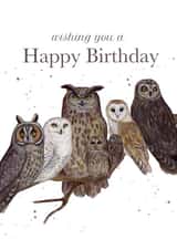 Owl Breeds Happy Birthday created by Silvia Whiteley Art