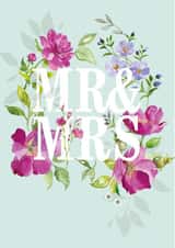 Mr & Mrs - Wedding day floral card created by Paula Rich