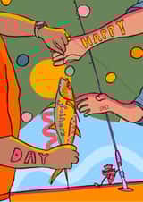 Fishing father's day card created by Freya Niamh Design