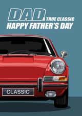 69 911 CLASSIC SPORTS CAR Father's Day Card created by RetroMotion Artwork