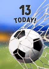 13 Today Football Birthday card created by Evie Garnett Designs