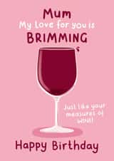 Wine Birthday Card For Mum created by Fliss Muir