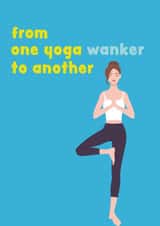 Funny and rude yoga Birthday card created by Kwirk Cards