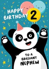 Party Panda 2nd Birthday Card Nephew created by Macie Dot Doodles