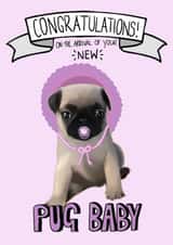 Congratulations on the Arrival of your New Pug Baby 1001 created by Pugs & Pals