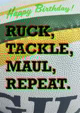 Birthday Rugby Ruck Tackle Maul Repeat Card created by IR Design