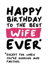 Cheeky Best Wife Birthday Card created by Waffle & Faff