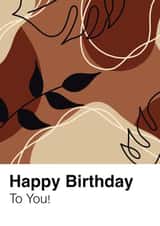 Neutral Aesthetic Boho Birthday Card created by Beth Hall Art