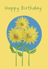 Yellow Sunflowers Happy Birthday created by Kylie Heard