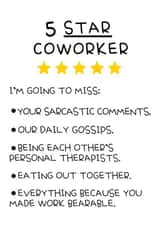 5 Star Coworker leaving card 1001 created by Hint of Sarcasm