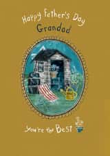 Best Grandad garden shed Father's Day Card  created by Dawn Quigg Illustration