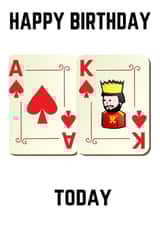   Playing Cards, Twenty First, Birthday Card. created by Jan Munro