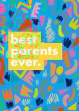 Arty Typography Anniversary Card - Parents - Best Parents Ever created by Ooh I Like That Design