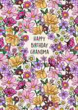Beautiful botanical birthday card for Grandma  created by Poppy & Mabel 