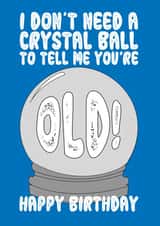 Old Crystal Ball Happy Birthday Card created by On Fire Typography