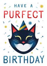 Cute Black Cat Birthday Card created by Breana Marie