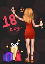 18 Today... Party Girl Card created by C.F. Allen 