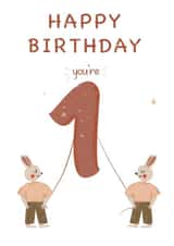 Rabbit 1st Birthday card created by Kaytealogy 