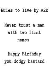 Rules to live by #22 card created by The Happy Bee