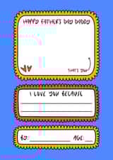 Fill In Father’s Day Card - Daddy - Sentimental Father’s Day Card created by Muses & May 