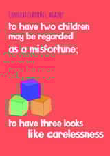 Funny new baby card - third baby - twist on a classic quote created by Kitty Doodling