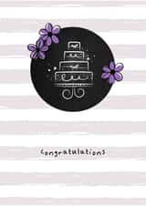Wedding cake congratulation card created by Nutmeg Studio
