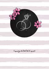 Wedding rings congratulations card created by Nutmeg Studio
