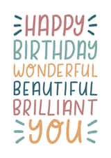 Happy Birthday wonderful you created by The Lettering Tree
