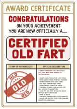 Old Fart Certificate Birthday Card created by AbiGoLucky