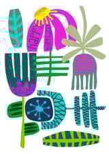 Modern floral element Happy Birthday card created by Stacey Illustrates