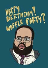 Severance Waffle Party Birthday card created by Saint Ell