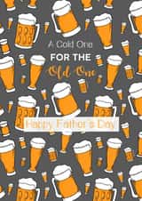 Classic Fathers Day Card - Dad - Beer - A Cold One For The Old One created by Paper Wishes Co