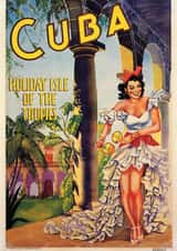 Vintage Travel Poster Card Cuba birthday best wishes created by Sol Kenworthy