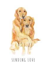 Sending Love Golden Retriever Dogs Card created by GiFlynn Design