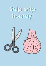 Snip Snip Hooray - Happy Vasectomy Card created by @Laura Lonsdale Designs