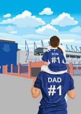 #1 Dad & #1 Son Everton Football Card created by Squiggle Scribble
