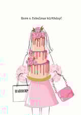 Classic Birthday Card - Cake - For Her created by Stellar Mayfair