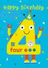 4th Birthday Robot Card created by Helen Thompson