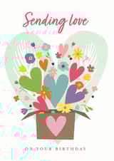 Sending Love birthday card created by Katy Clemmans