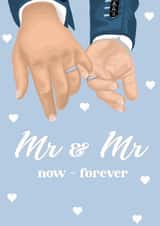 Mr & Mr now- forever - Holding hands same sex - wedding card created by byRosybum