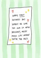 Cute card for new dads - First Father’s Day created by Tuesday & Robin